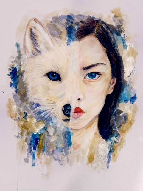 She Fox original mixed media painting - The Wild art series