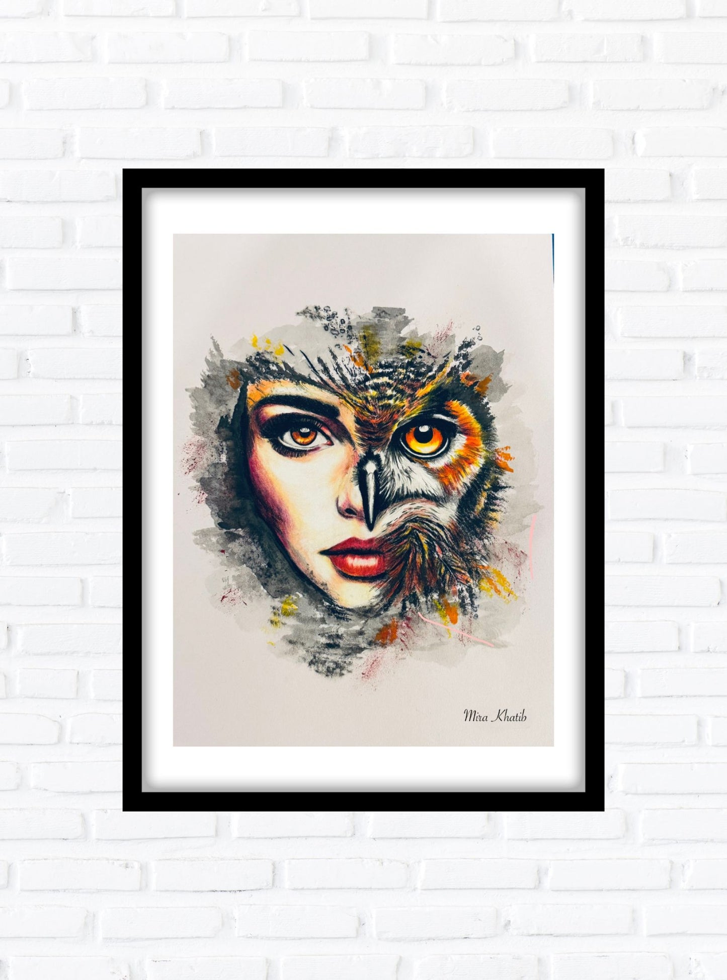 She Owl original mixed media painting - The Wild art series