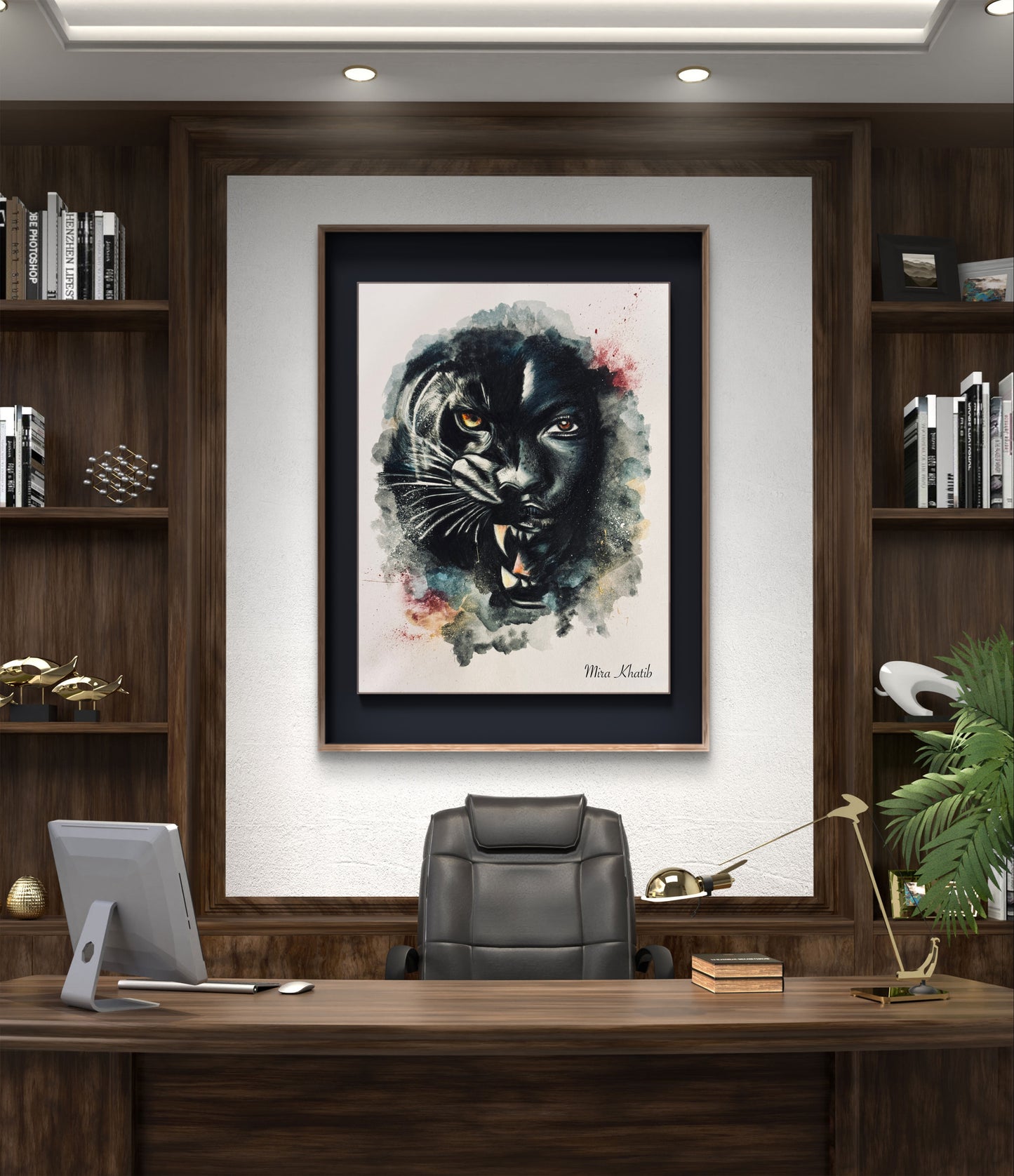 She Panther original mixed media painting -The Wild art series