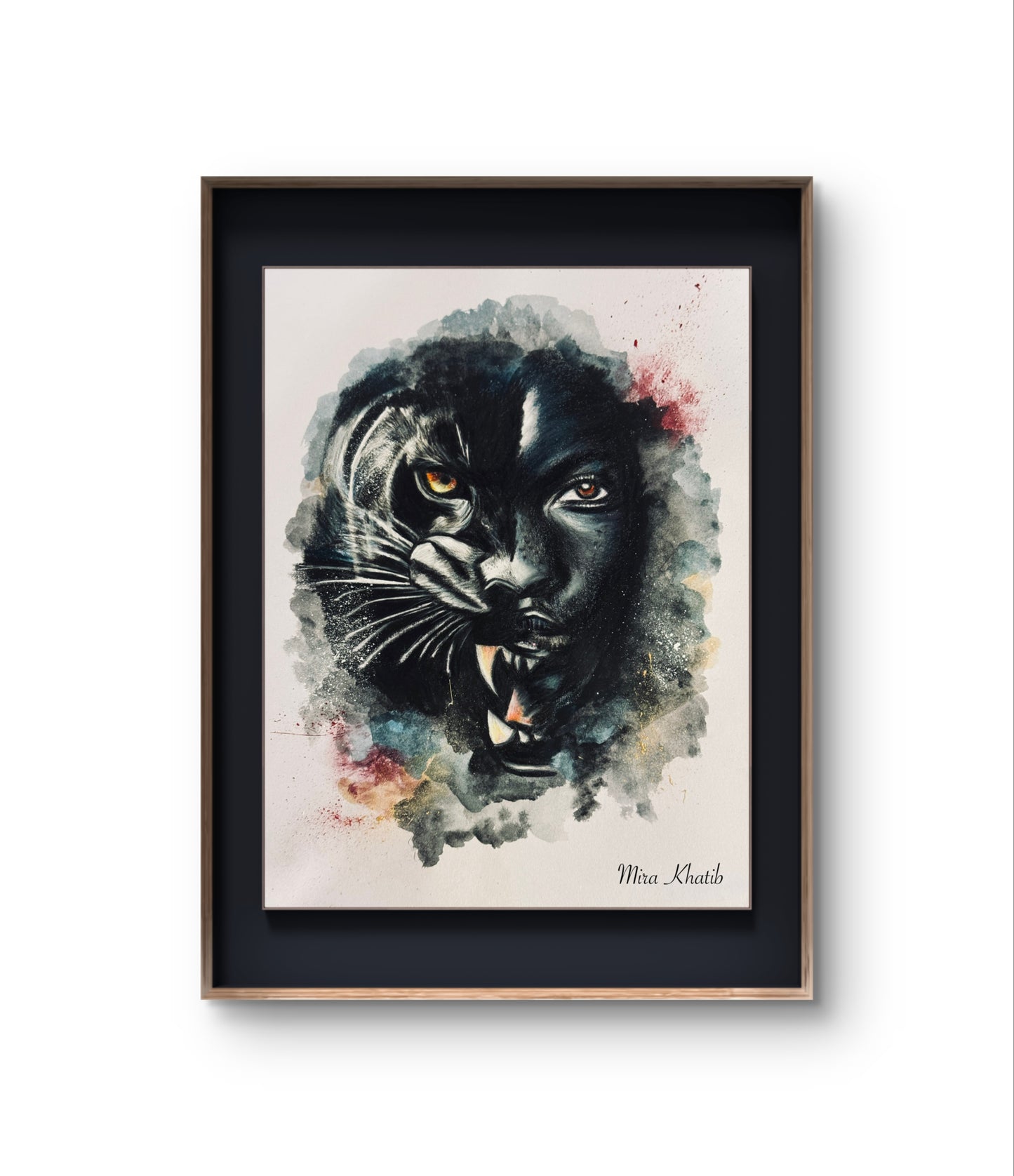 She Panther original mixed media painting -The Wild art series