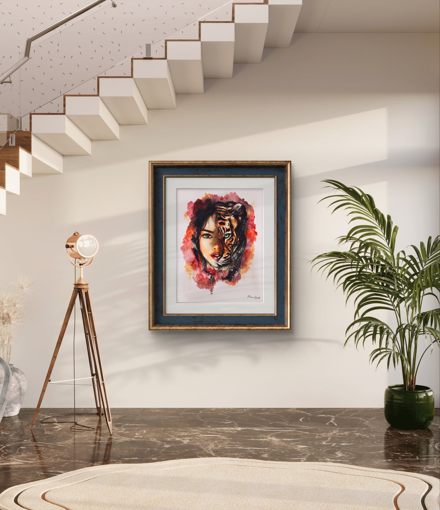 She Tiger original mixed media painting -The Wild art series