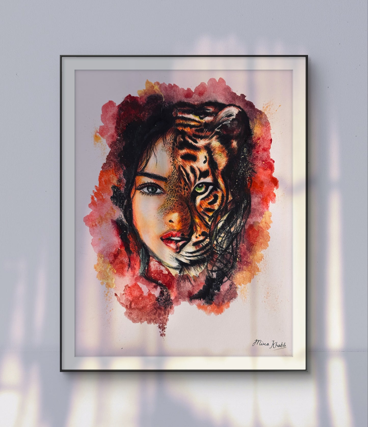 She Tiger original mixed media painting -The Wild art series