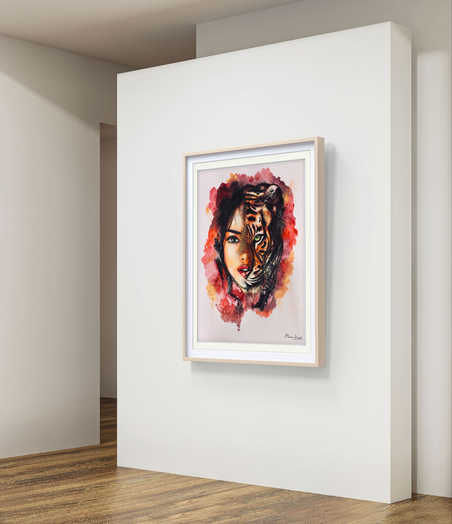 She Tiger original mixed media painting -The Wild art series