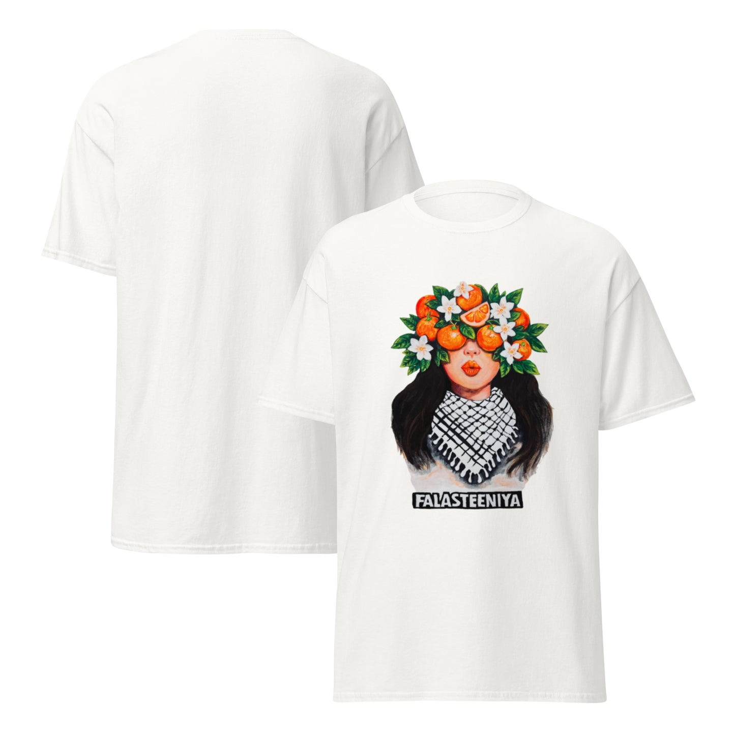 Woman classic tee with Falasteeniya print