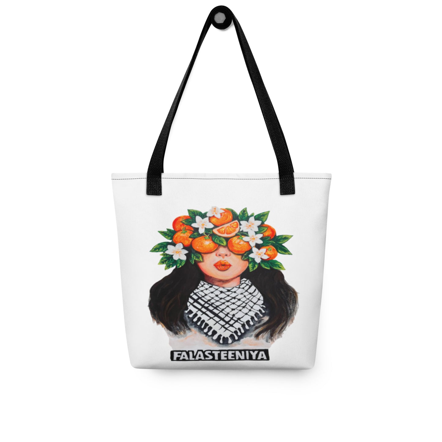 Tote bag with Clementines and Falasteeniya word print