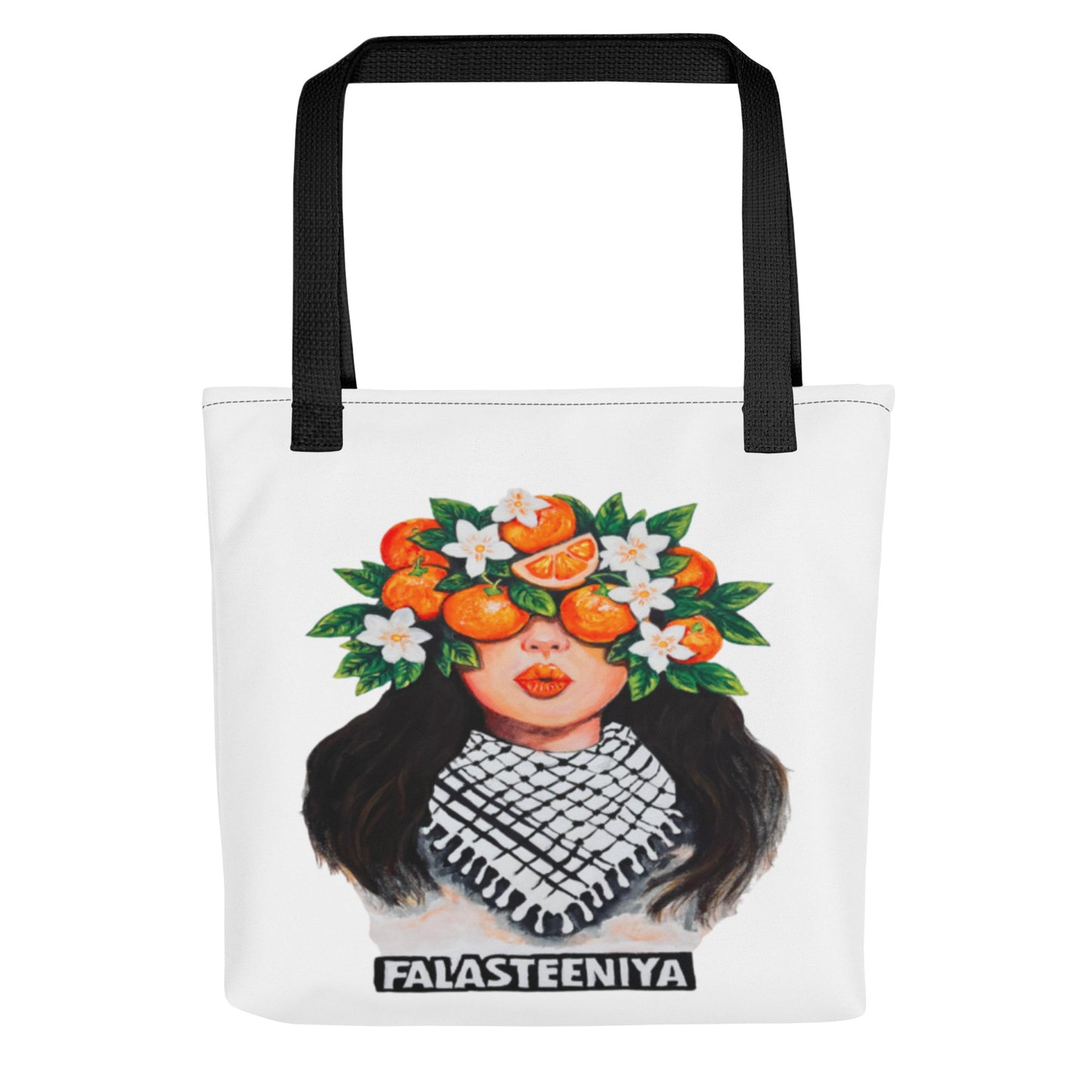 Tote bag with Clementines and Falasteeniya word print