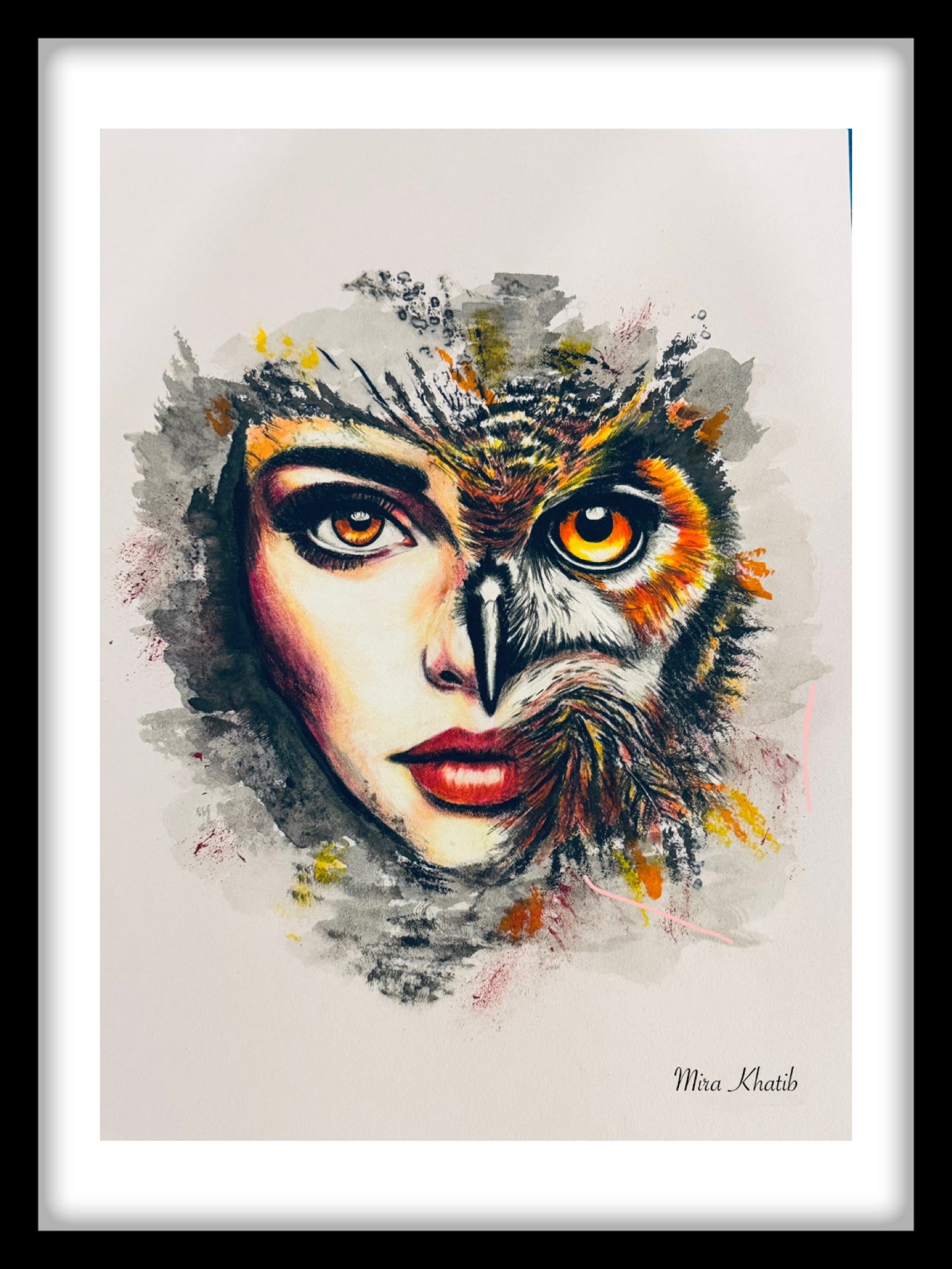 She Owl original mixed media painting - The Wild art series