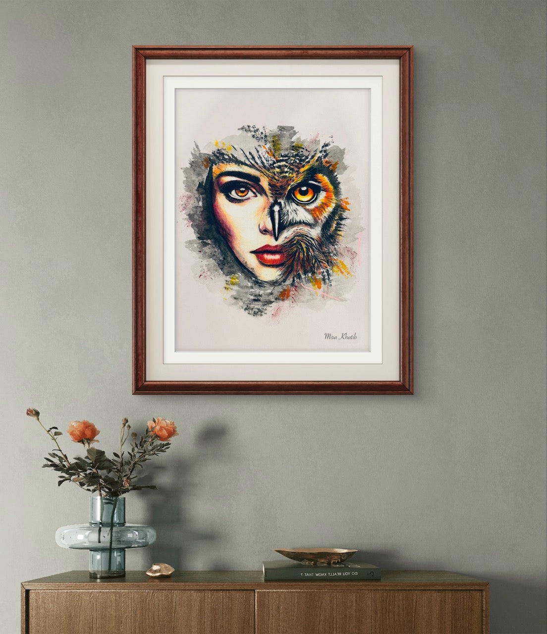 She Owl original mixed media painting - The Wild art series