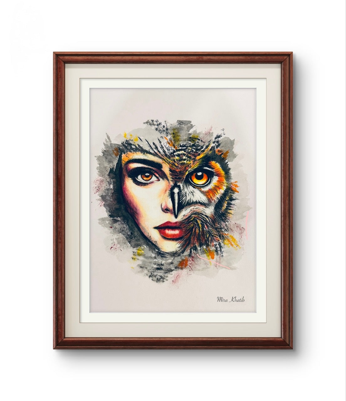 She Owl original mixed media painting - The Wild art series