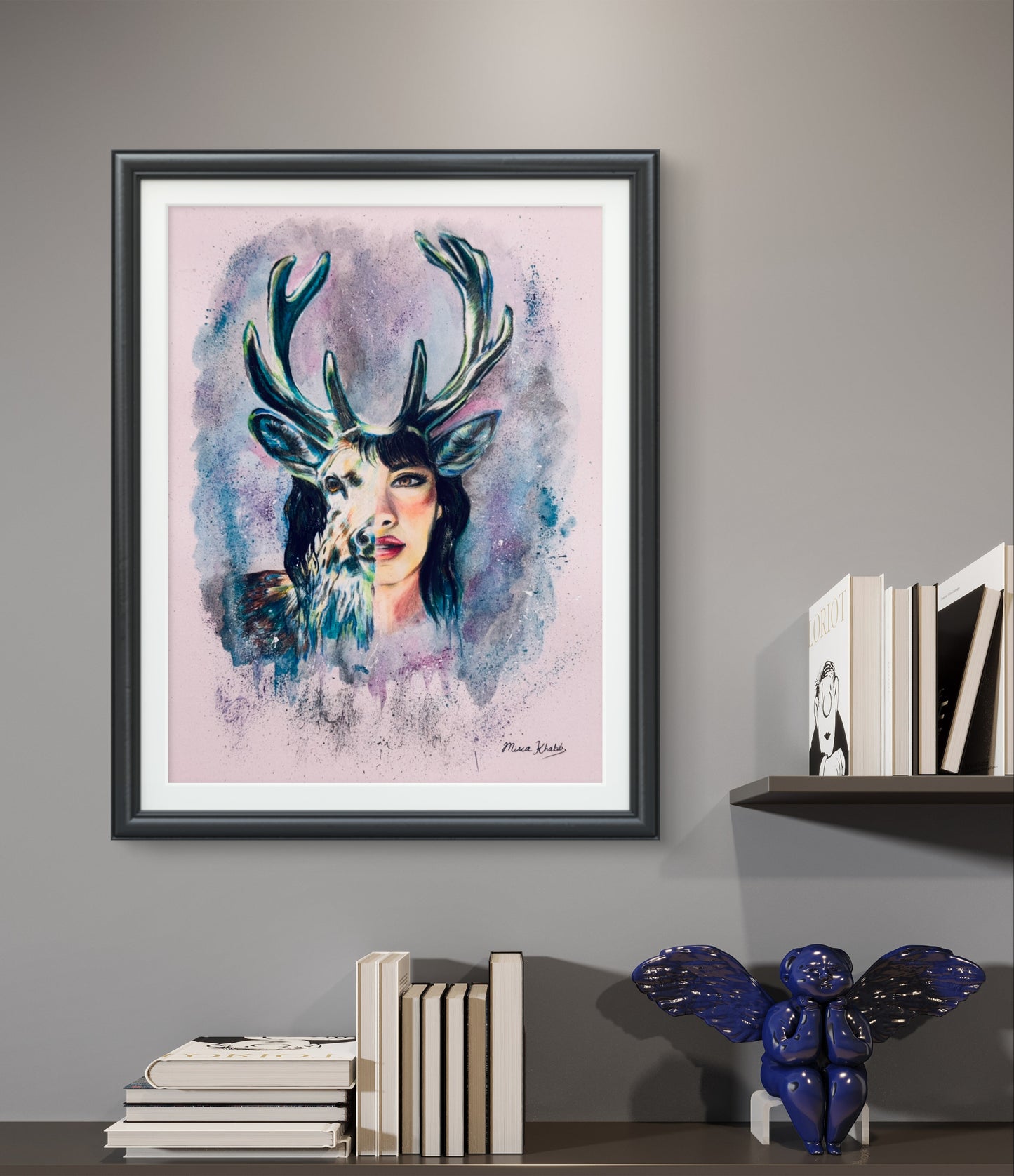 She Deer original mixed media painting - The Wild art series