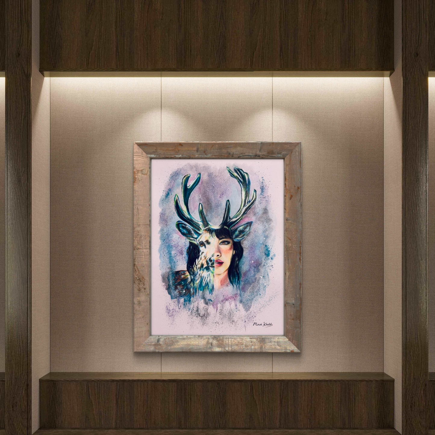 She Deer original mixed media painting - The Wild art series