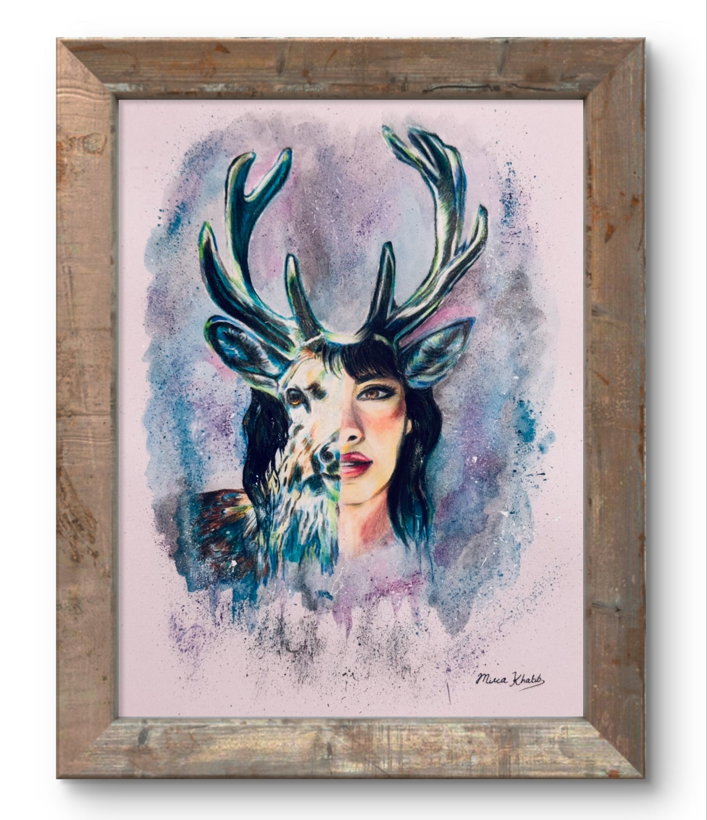 She Deer original mixed media painting - The Wild art series