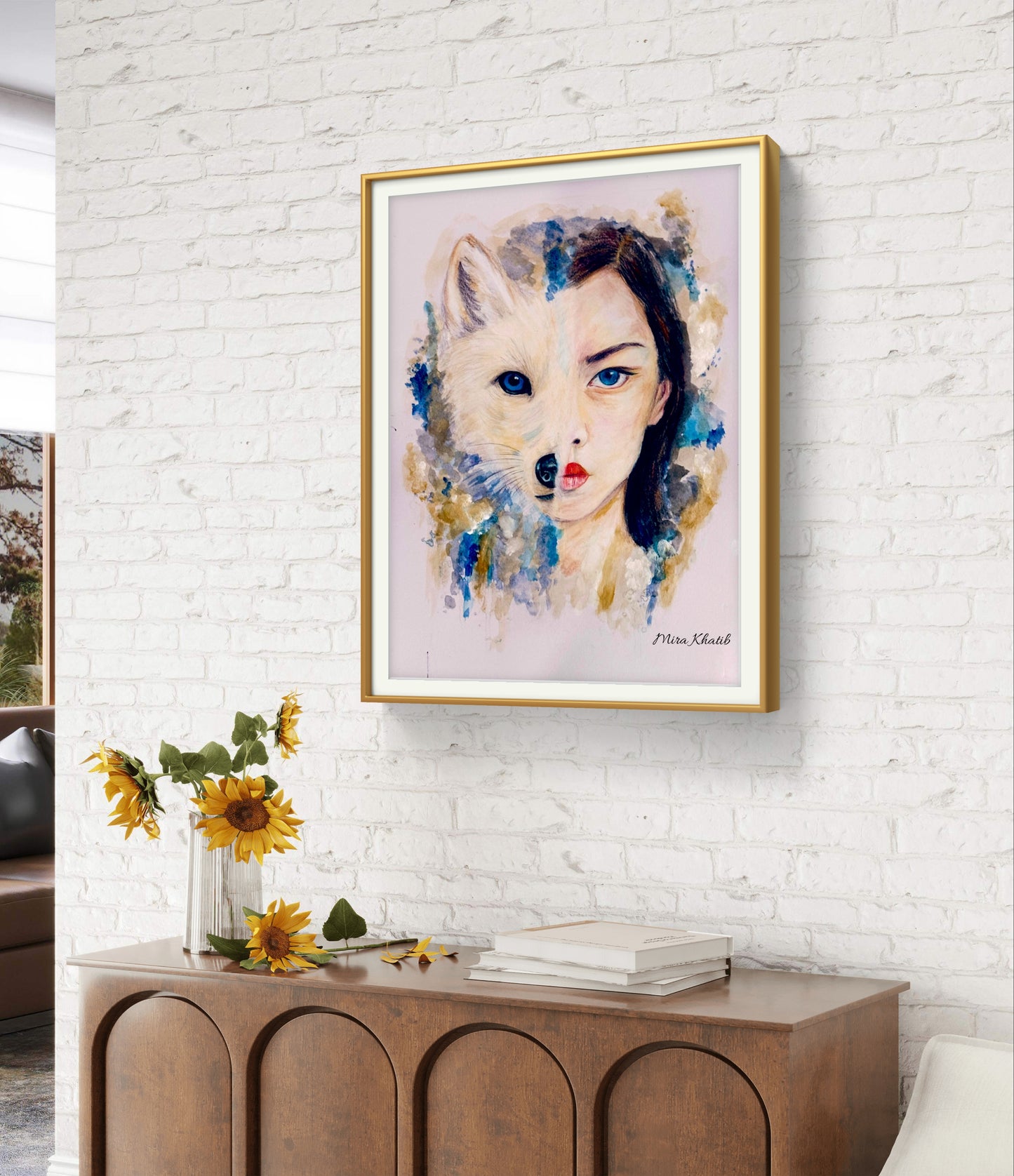 She Fox original mixed media painting - The Wild art series
