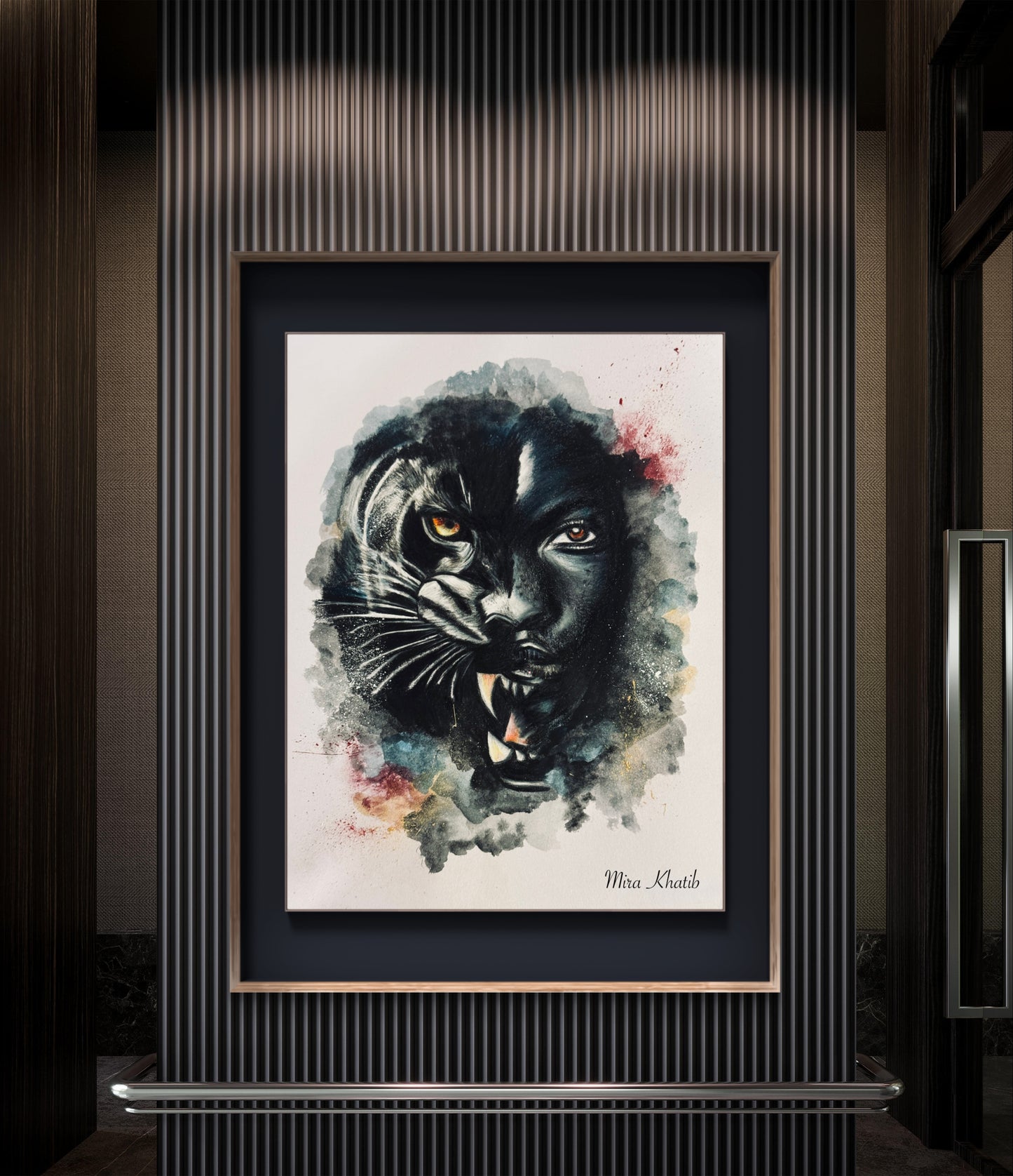 She Panther original mixed media painting -The Wild art series