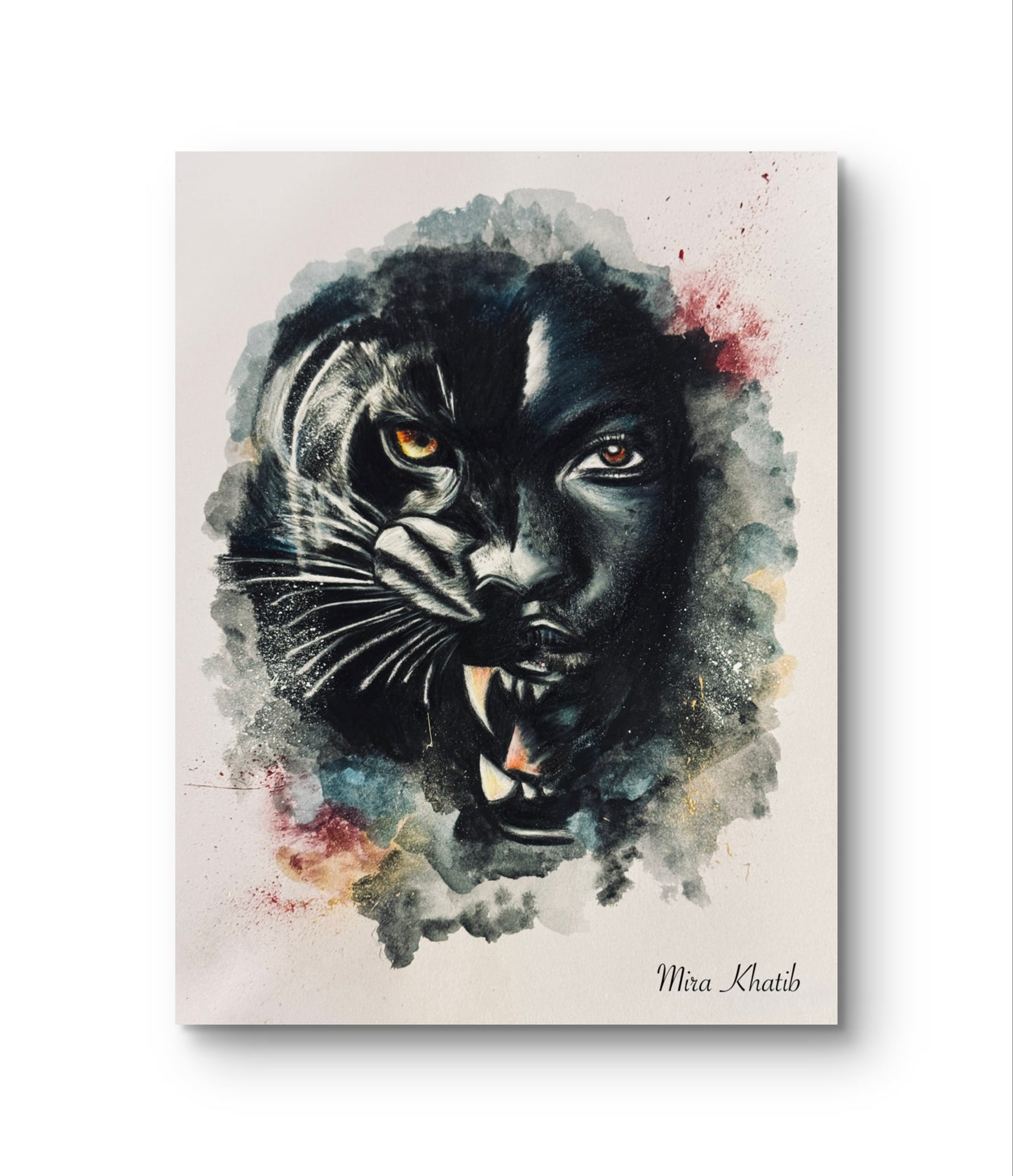 She Panther original mixed media painting -The Wild art series